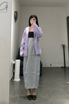 SWAYING/KNIT knitting stitching vest skirt SW23SS2L19 Deep Gray/Gray Orchid PS56